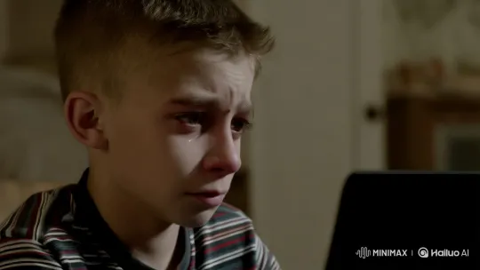 Boy Moved to Tears by Sad Video – AI Generated Video | Hailuo AI