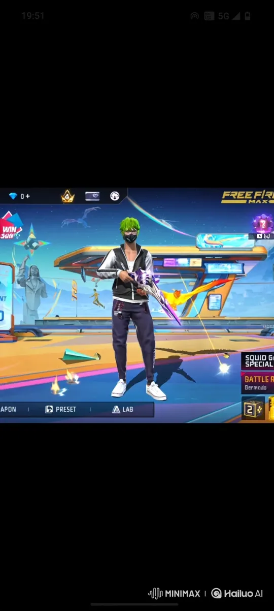 Animated Video of 'Free Fire MAX' Game Lobby – AI Generated Video | Hailuo AI