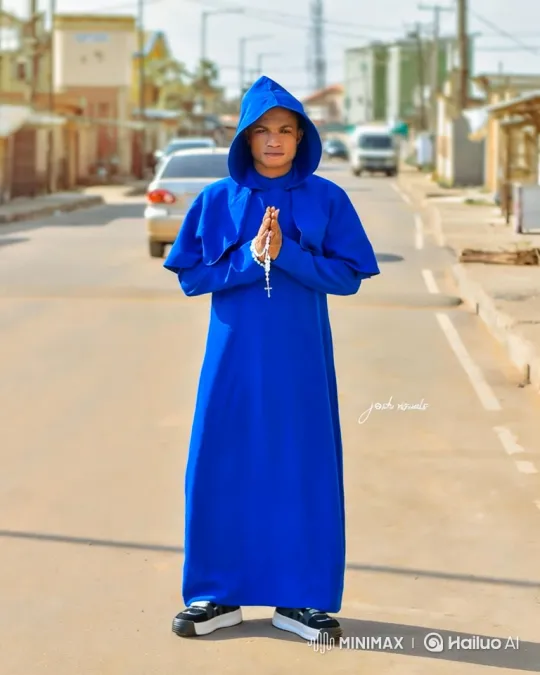 Young Man in Blue Robe Dances with Michael Jackson Impersonator – AI Generated Video | Hailuo AI