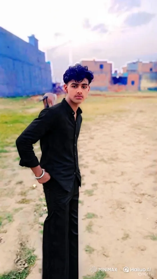 Young Man Meets Bearded Elder in Dusty Field – AI Generated Video | Hailuo AI
