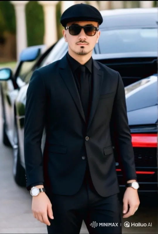 Stylish Man Exudes Confidence in Luxury Car Setting – AI Generated Video | Hailuo AI