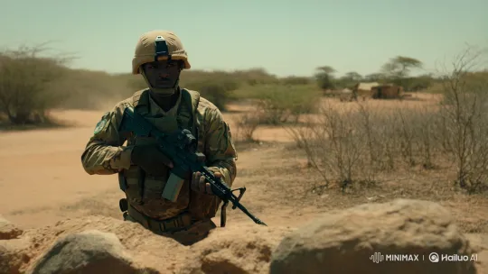 Burkinabé Soldier on the Front Lines Against Terrorism – AI Generated Video | Hailuo AI