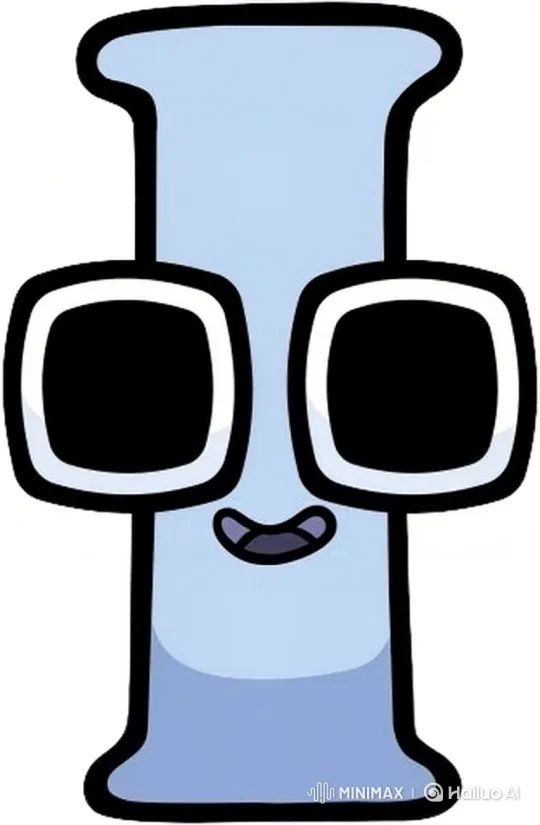 Animated Cartoon Character 'I' Blinks and Bounces – AI Generated Video | Hailuo AI