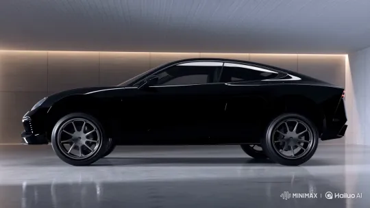 AI-Controlled Air Suspension Lowers Sports Car Gracefully – AI Generated Video | Hailuo AI