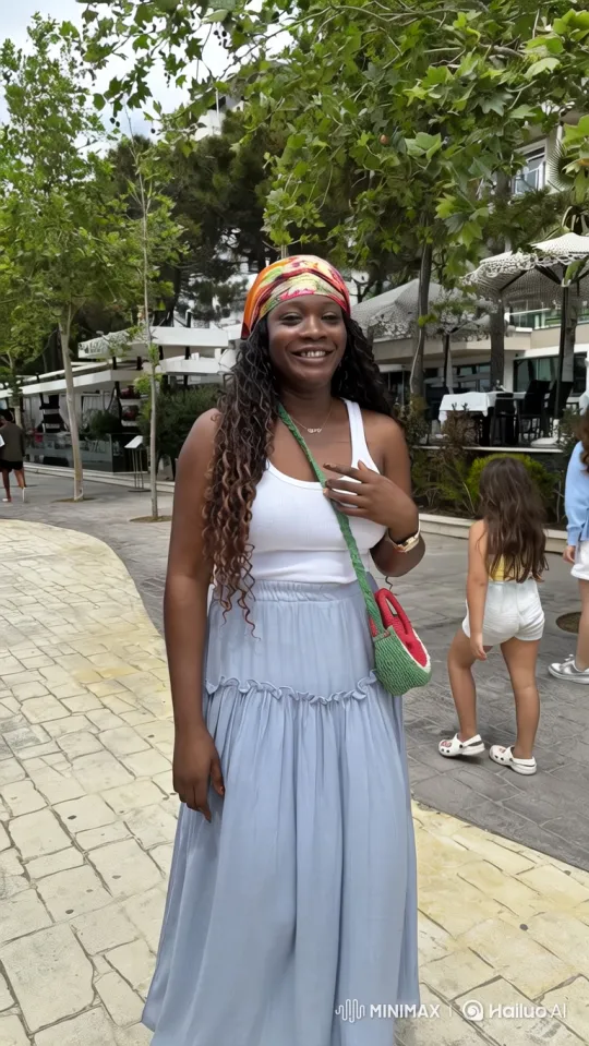 Woman's Joyful Journey from Resort to European Café – AI Generated Video | Hailuo AI
