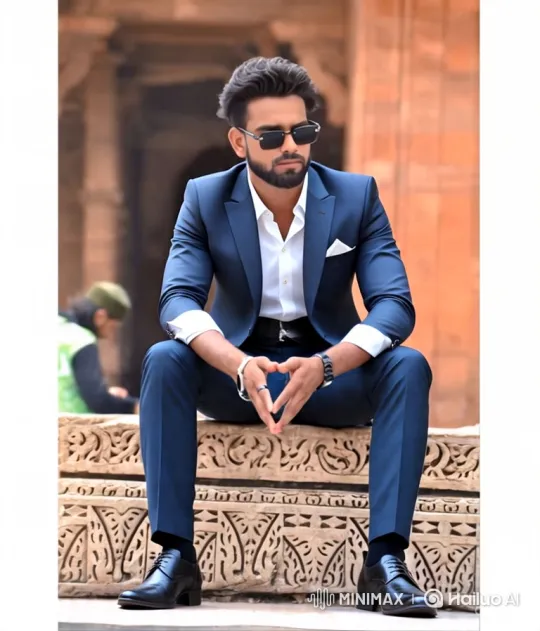 Stylish Man in Suit Walks Confidently in Historic Setting – AI Generated Video | Hailuo AI