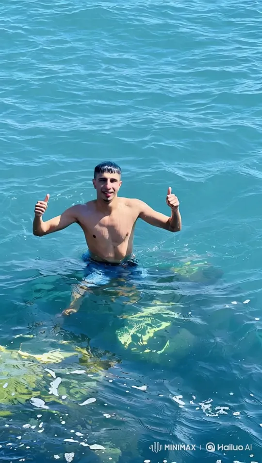 Young Man Expresses Affection and Longing in Water – AI Generated Video | Hailuo AI