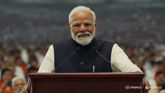 Narendra Modi Addresses Crowd with Confidence – AI Generated Video | Hailuo AI