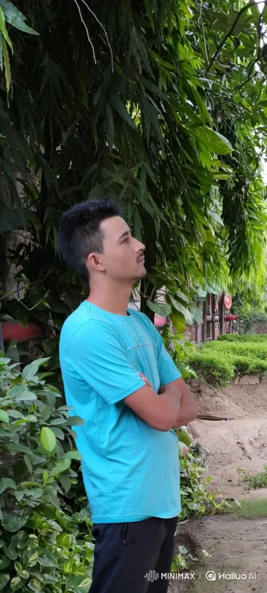 Young Man Reflects and Smiles Outdoors – AI Generated Video | Hailuo AI