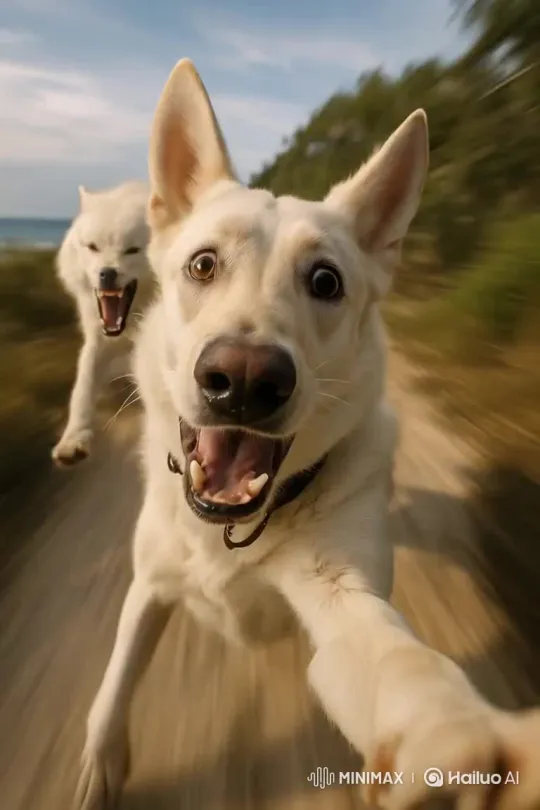 Ultra-Realistic Chase: Alpha Wolf Pursues Shepherd on Georgia Island – AI Generated Video | Hailuo AI