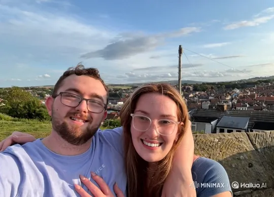 Couple Shares Affectionate Moment in Scenic Selfie Video – AI Generated Video | Hailuo AI