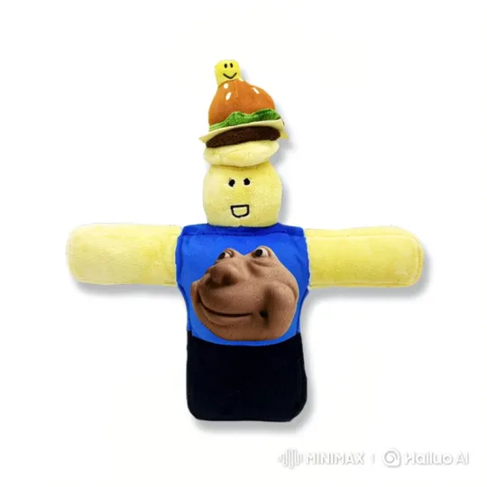 Plush Toy Mimics Eating Its Own Hamburger Hat – AI Generated Video | Hailuo AI