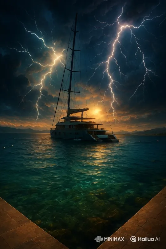 Clairvoyant's Sphere Captures a Stormy Yachting Scene – AI Generated Video | Hailuo AI