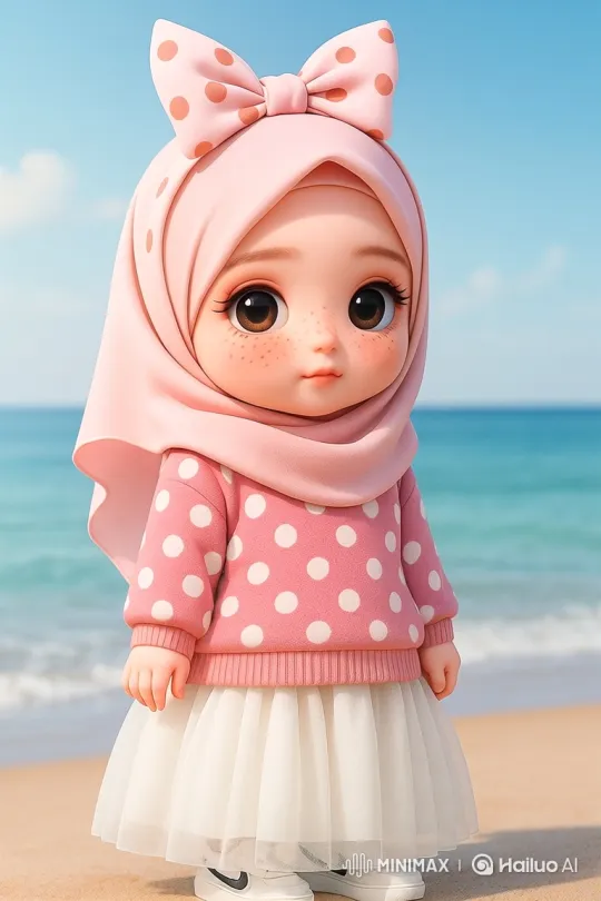 Doll Skips Joyfully on a Sunny Beach – AI Generated Video | Hailuo AI