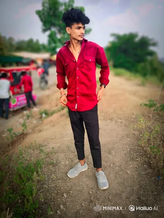 Young Man's Poised Transition to Smile on Dirt Path – AI Generated Video | Hailuo AI