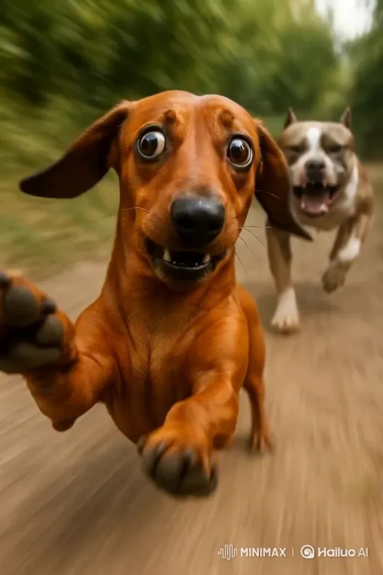 Running Away from a Pitbull Attack – AI Generated Video | Hailuo AI