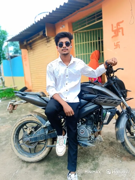 Young Man Exudes Confidence by Motorcycle – AI Generated Video | Hailuo AI