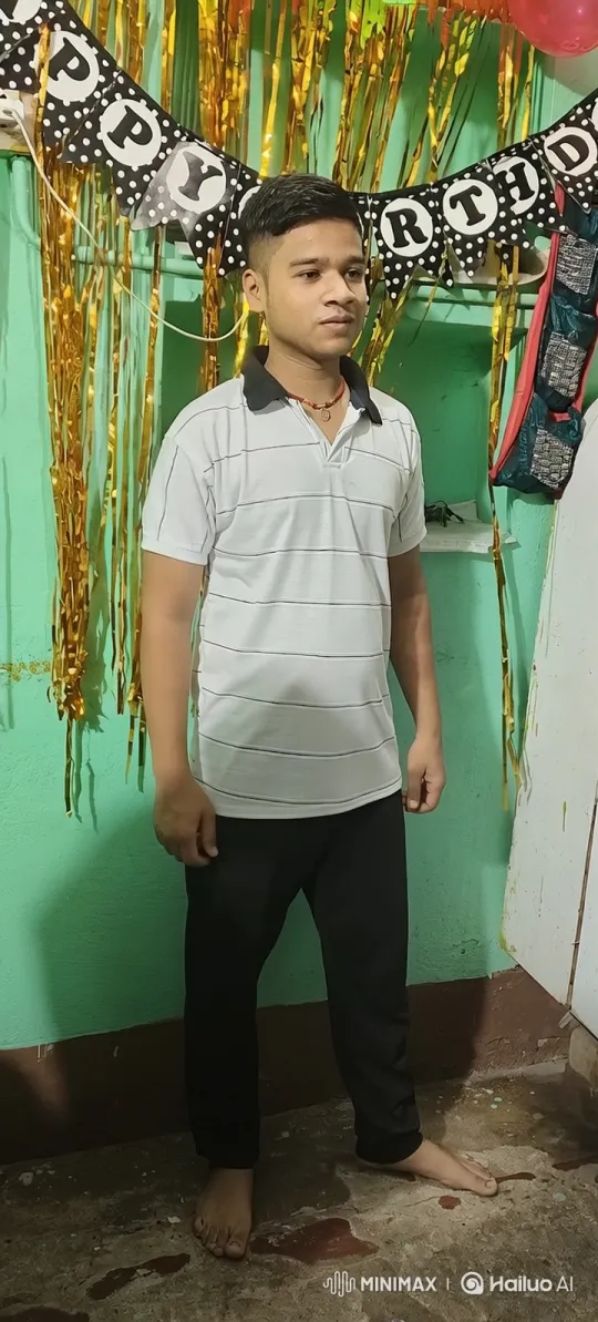 Young Man Meets Man Resembling Modi in Birthday Banner Setting – AI Generated Video | Hailuo AI