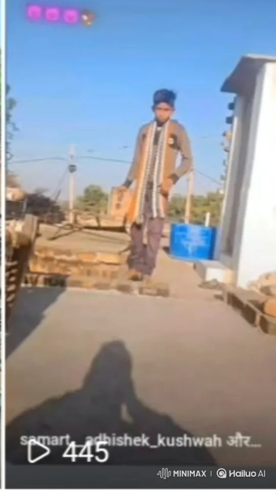 Young Man on Rooftop with Steady Gaze and Gentle Scarf – AI Generated Video | Hailuo AI