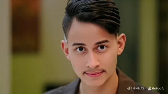 Close-up of a Young Man with Evolving Smile – AI Generated Video | Hailuo AI