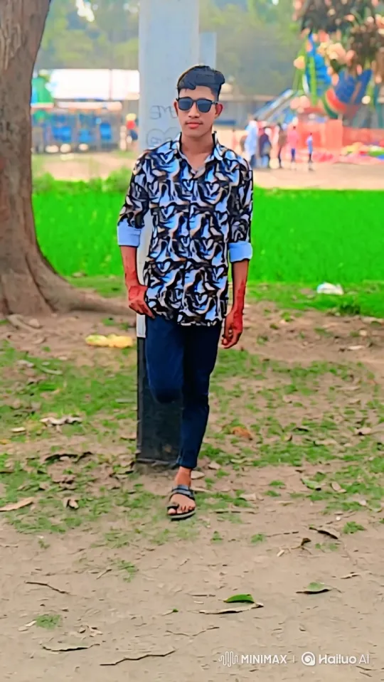 Young Man Enters Sedan in Park-like Setting – AI Generated Video | Hailuo AI