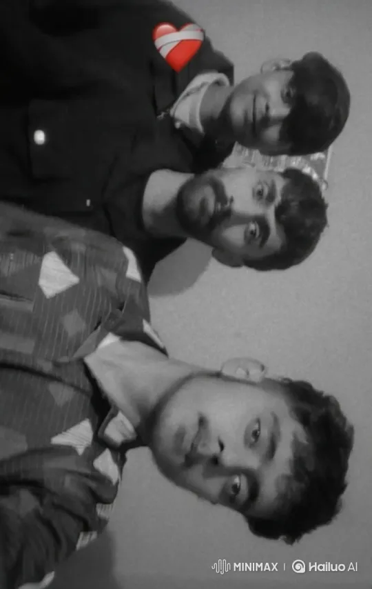 Young Friends Posed for a Monochrome Group Selfie – AI Generated Video | Hailuo AI