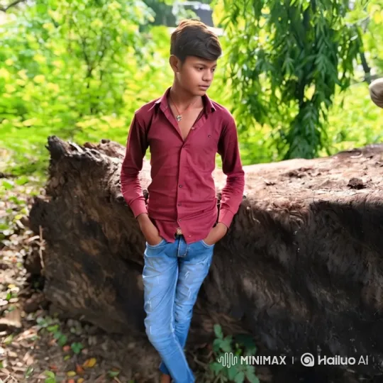 Young Man Smiles Softly in Woods – AI Generated Video | Hailuo AI