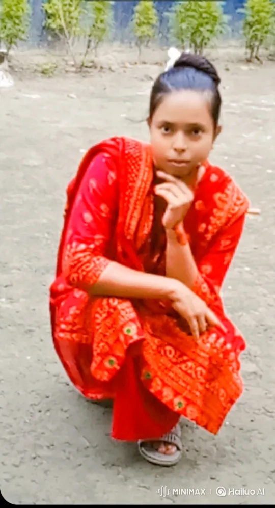 Young Woman in Traditional Red Dress Rises with Grace – AI Generated Video | Hailuo AI