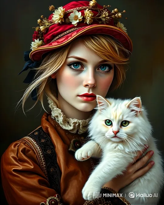 Young Woman and Her Cat: A Moment of Affection – AI Generated Video | Hailuo AI