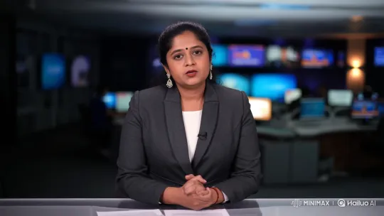 Tamil Female Newsreader Reports on Police Investigation – AI Generated Video | Hailuo AI