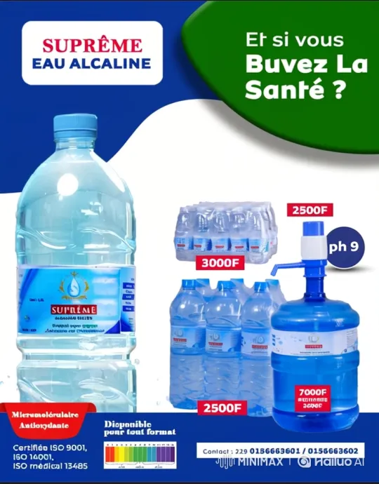 Supreme Eau Alcaline: Energize and Refresh with pH 9 Water – AI Generated Video | Hailuo AI