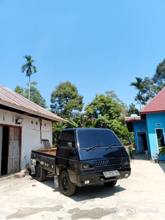 Truck Lowering on Driveway with Natural Background – AI Generated Video | Hailuo AI