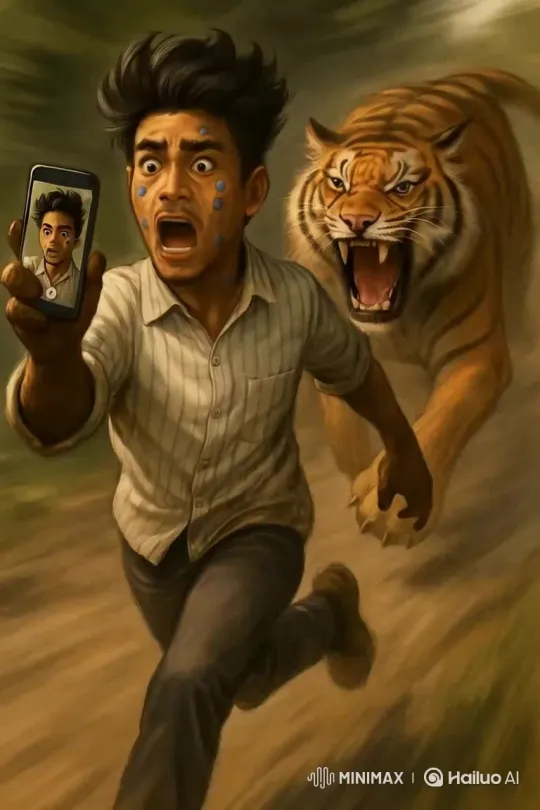 Full Body Run: Cat and Wild Tiger Chase – AI Generated Video | Hailuo AI