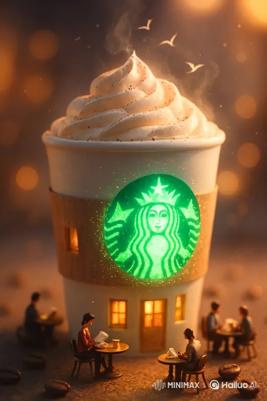 Starbucks Miniature Coffee Shop: Whimsical Animated Panorama – AI Generated Video | Hailuo AI