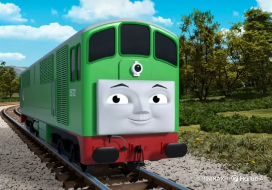 Green Diesel Train Embarks on Countryside Journey – AI Generated Video | Hailuo AI