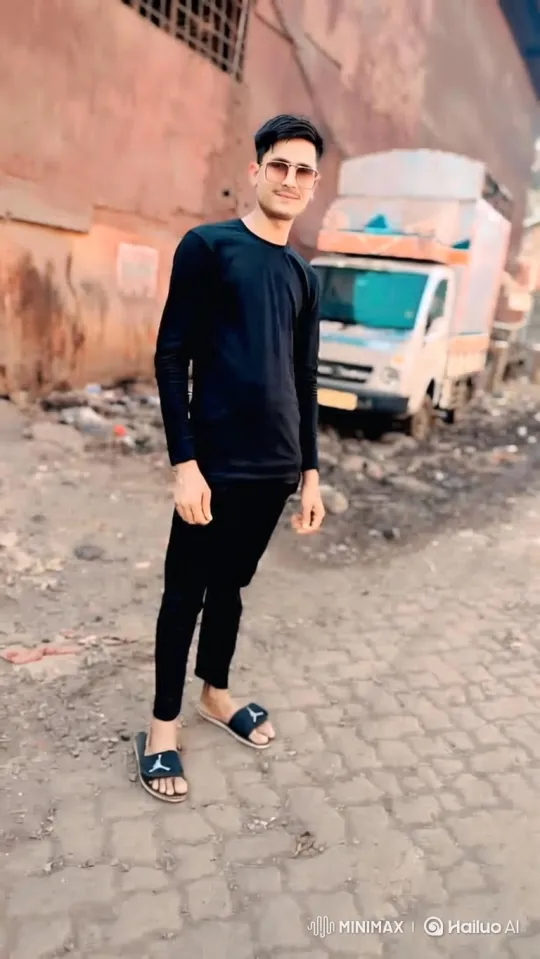 Young Man in Black: A Slow-Zoom Thoughtful Encounter – AI Generated Video | Hailuo AI