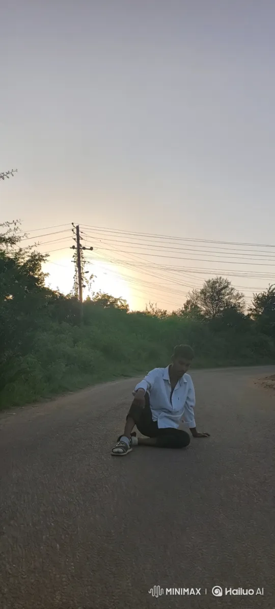 Young Man Approaches Red Sports Car on Deserted Road – AI Generated Video | Hailuo AI