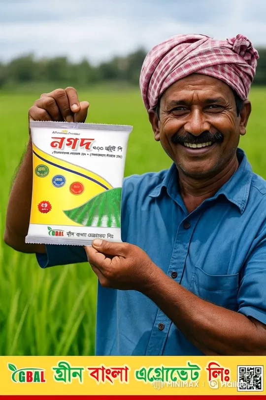 South Asian Farmer Showcases Nogad Product in Rice Field – AI Generated Video | Hailuo AI