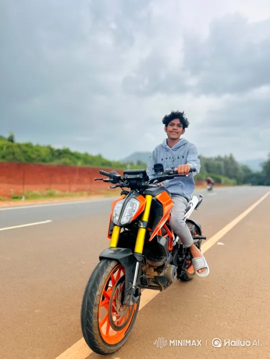 Young Man on Motorcycle: From Earth to Space Panorama – AI Generated Video | Hailuo AI