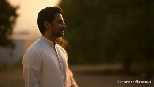 Pakistani Girl Meets Thoughtful Man in Golden Hour's Warmth – AI Generated Video | Hailuo AI