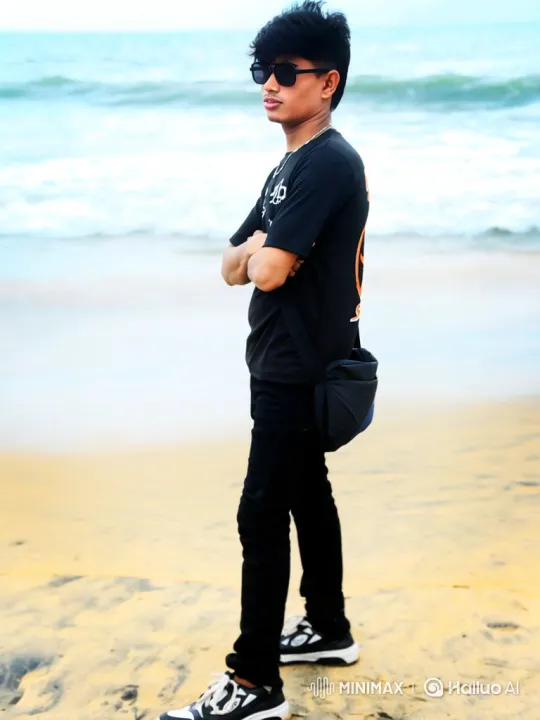 Young Man in Contemplation on a Sandy Beach – AI Generated Video | Hailuo AI