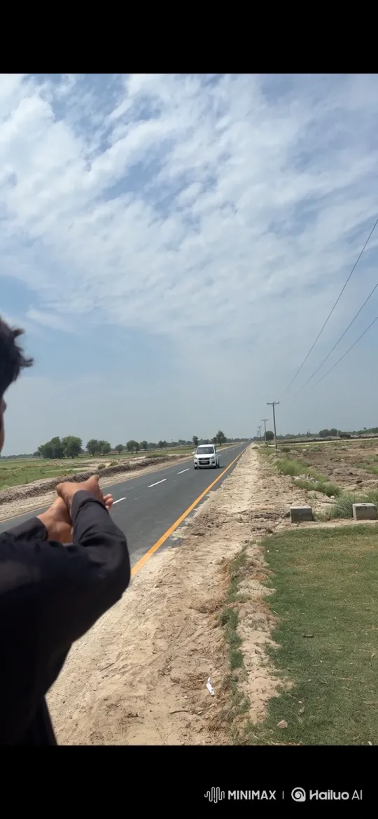 Rural Roadway: Person 'Shoots' Car, Causes Explosion – AI Generated Video | Hailuo AI