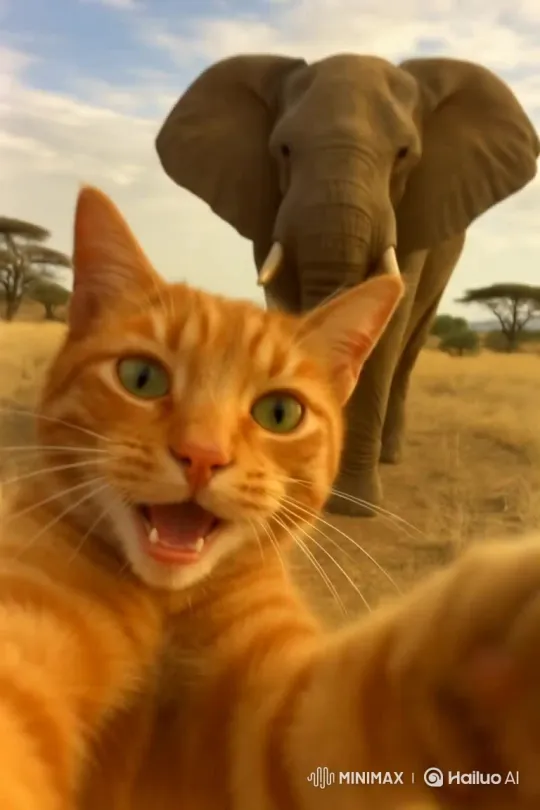 Pet Photo Mixed with Wild Animals – AI Generated Video | Hailuo AI