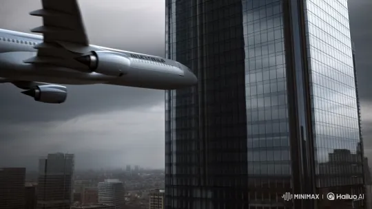 Passenger Plane Collides with Modern Skyscraper in Realistic Simulation – AI Generated Video | Hailuo AI