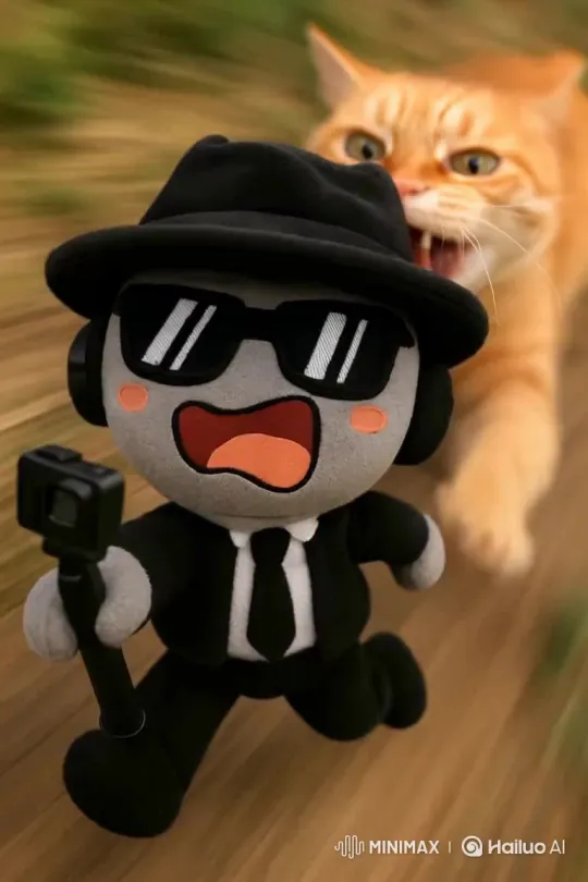 Man Escapes Pursuit by a Cat – AI Generated Video | Hailuo AI