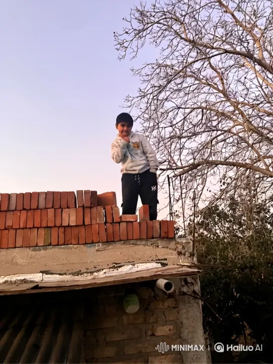 Young Boy Delights in Rooftop Stunt – AI Generated Video | Hailuo AI