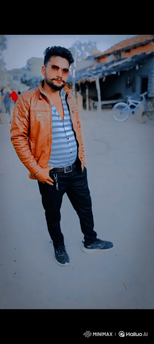Stylish Man Poses Confidently in Rustic Setting – AI Generated Video | Hailuo AI
