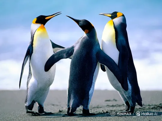 Penguins Dance, Flee from Surprise Smoke Explosion – AI Generated Video | Hailuo AI