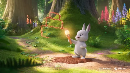 Magical Rabbit Chiku Draws Cake in Enchanted Forest – AI Generated Video | Hailuo AI
