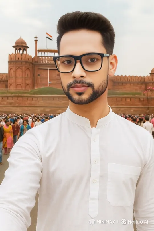 Young Man Records Prime Minister's Arrival at Historic Fort – AI Generated Video | Hailuo AI